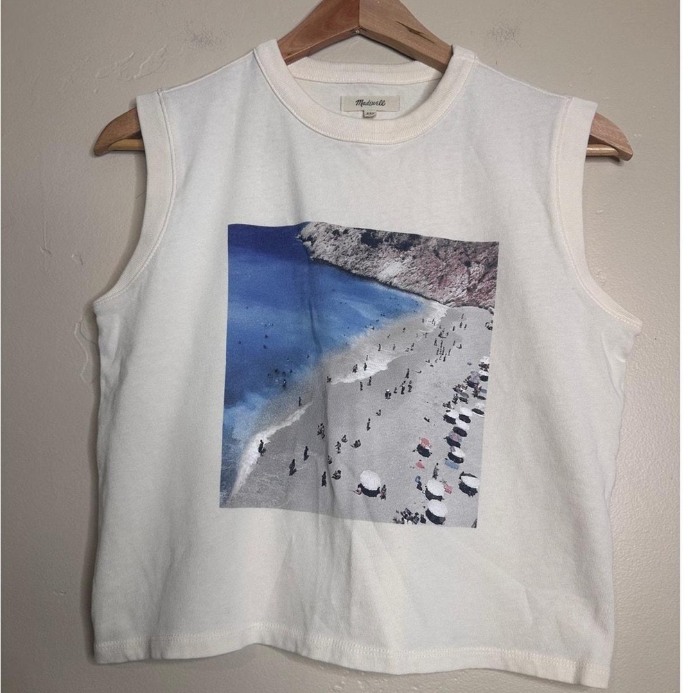 Madewell Graphic Crewneck Muscle Tee, EUC, size M